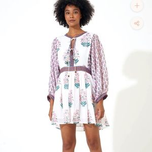 Oliphant Tuckernuck Small Tie Front Balloon Sleeve Dress, tunic boho summer
